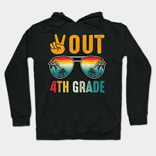 Peace Out 4Th Grade Retro Graduation Last Day Of School T-Shirt Hoodie
